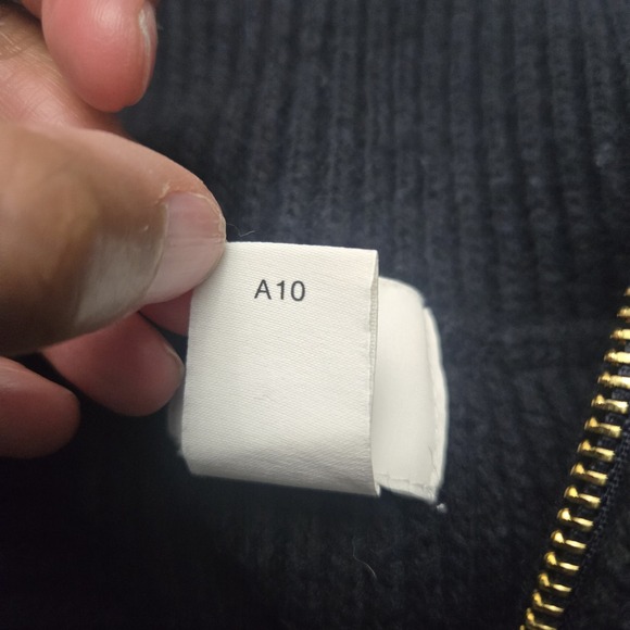 H & M Tunic Sweater 1/4 Zip Womens Large Dk Blue Preppy Coastal Academia Resort - Picture 5 of 8